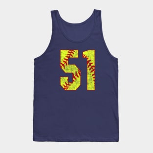 Fastpitch Softball Number 51 #51 Softball Shirt Jersey Uniform Favorite Player Biggest Fan Tank Top